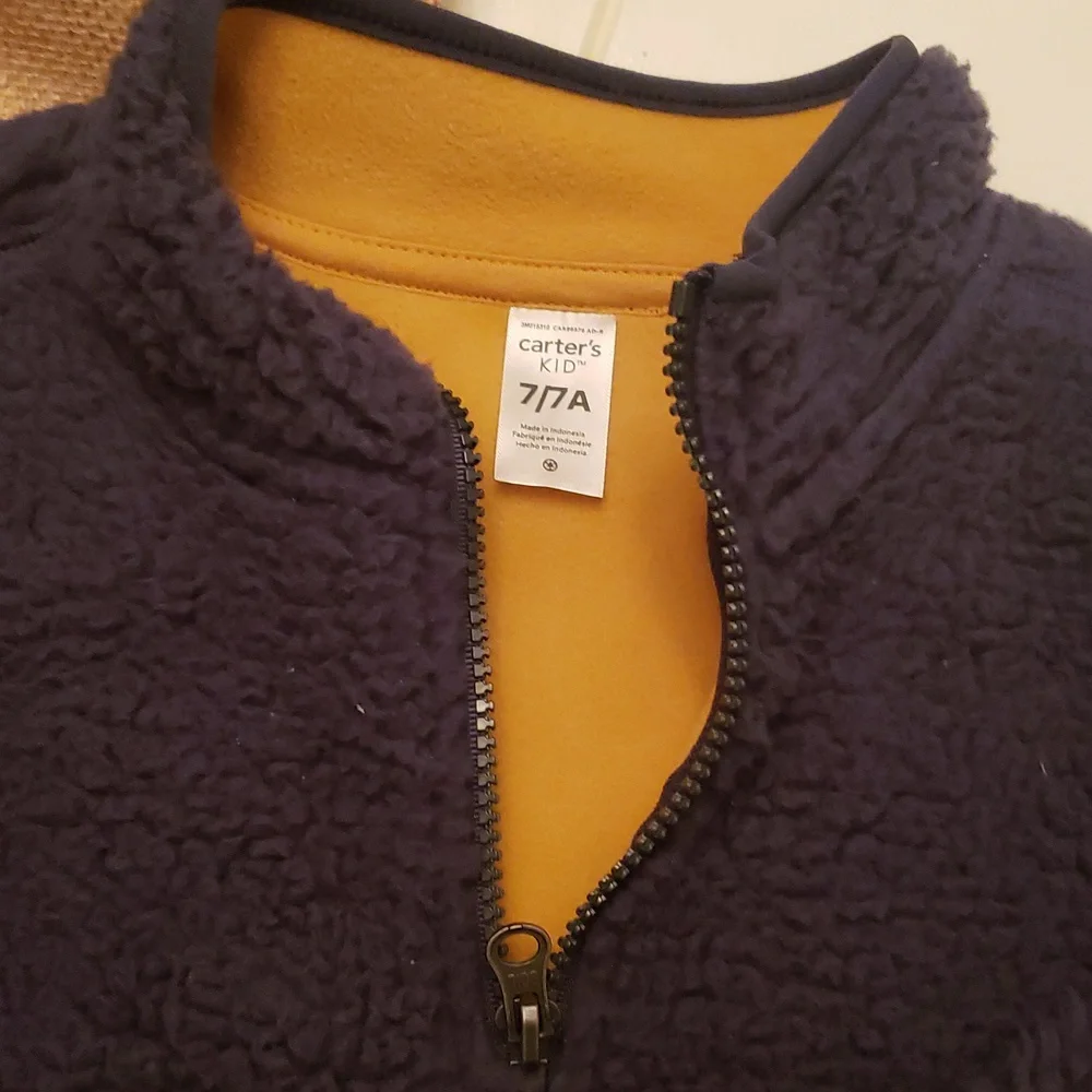 Sherpa fleece 6 7 boy girl 1/4 zip